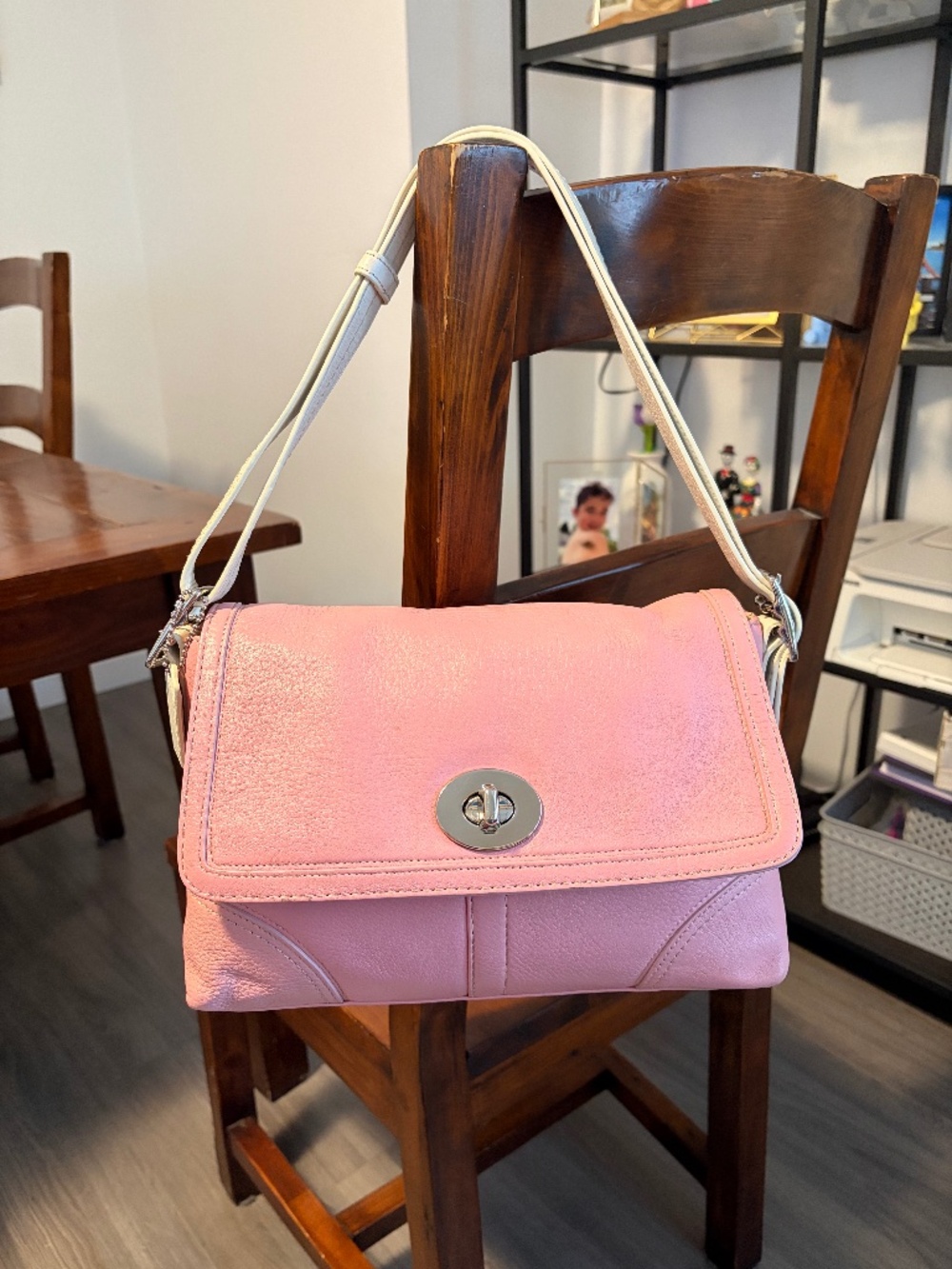 COACH Hamptons flap turn lock shoulder bag